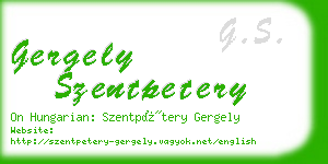 gergely szentpetery business card